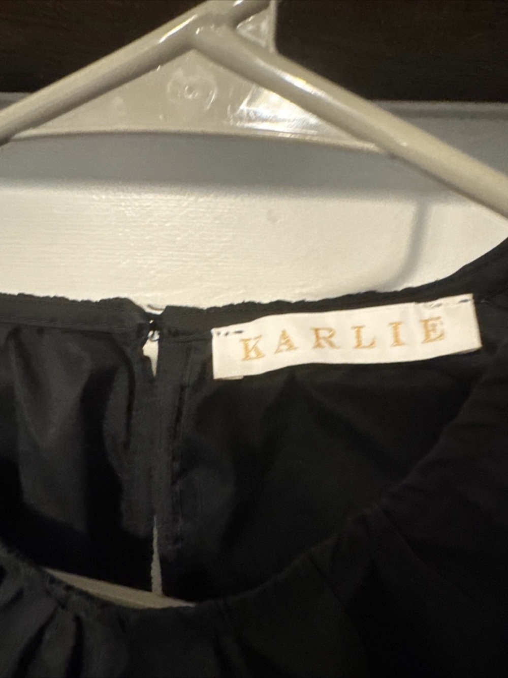 Karlie Black Ruffle Sleeve Large Blouse EUC - Picture 2 of 6